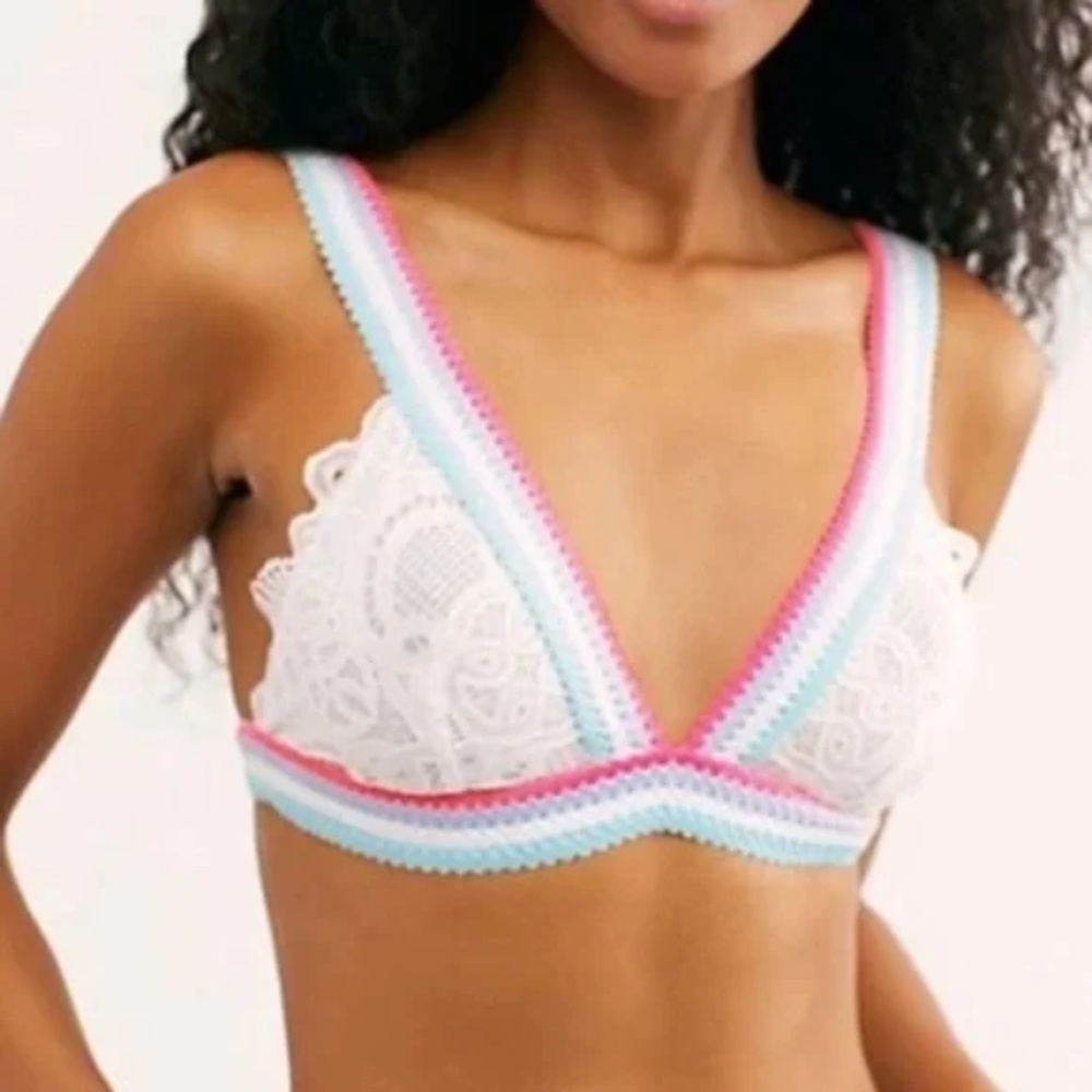 NWT Free People Colorblock Lace Bralette M